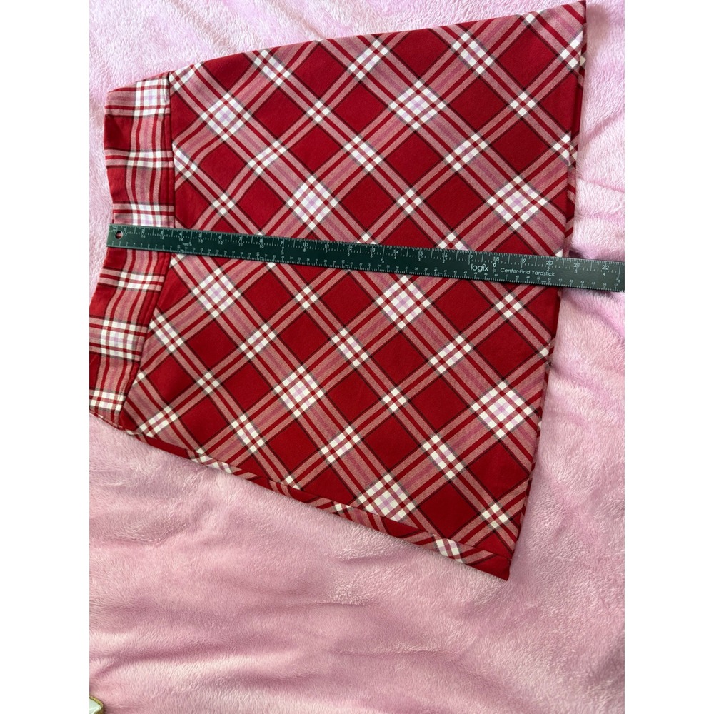 Tangents Vintage Y2K Red Plaid Mini Skirt Side Zip Stretch Schoolgirl Size 5/6 - Picture 3 of 8